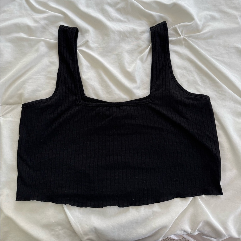 ASOS Charcoal Ribbed Top